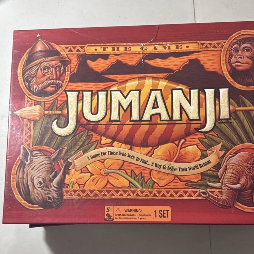 Milton Bradley Original JUMANJI Board Game 100% Complete 1995 Vintage